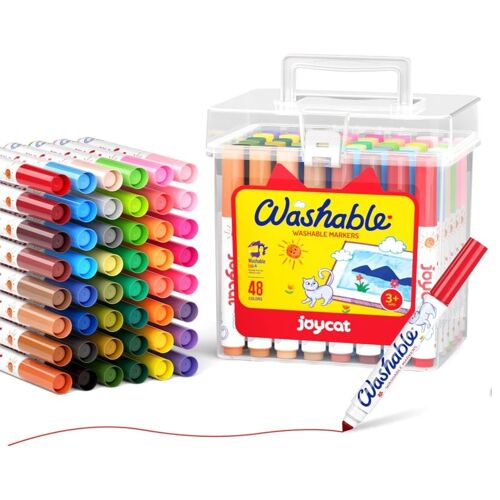 Lot De 48 Marqueurs Lavables Avec Étui De Rangement