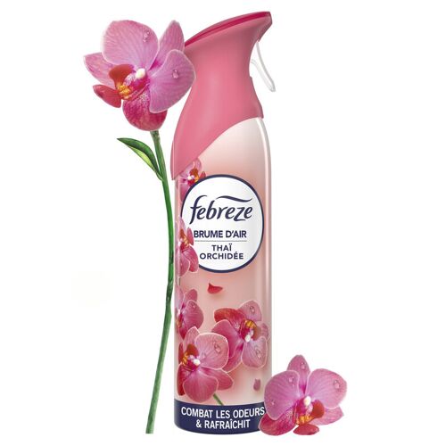 Febreze Spray Désodorisant 185ml, Parfum Thaï Orchidée, 2en1, Combat Efficacement Les Odeurs, Laisse Un Parfum Frais