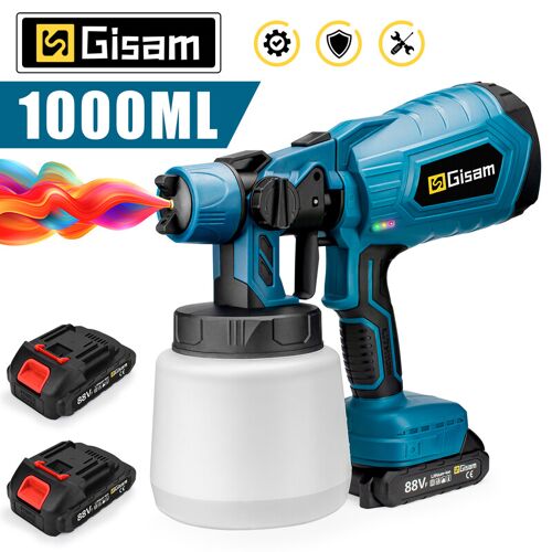Gisam Hvlp Pulvérisateur Électrique Sans Fil 1 L Compatible Avec Batterie Makita 18 V