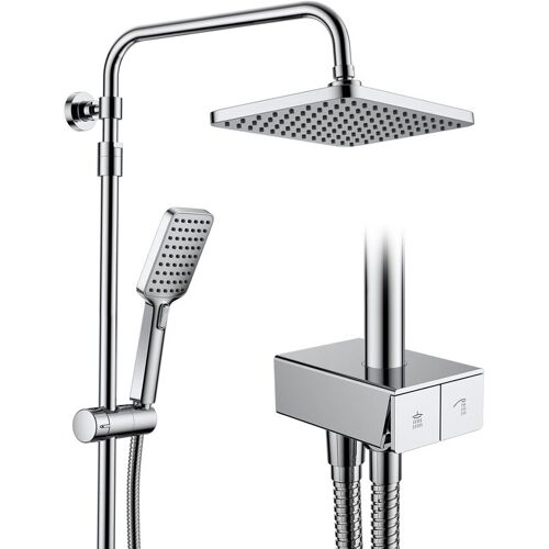 Système De Douche Homelody Sans Raccords Avec Interrupteurs Piano, Ensemble Complet De Raccords De Douche, Grande Douche À Pluie Carrée Sans Raccords, Idéal Pour La Rénovation, Douche Rainforest, Douche Réglable En Hauteur.