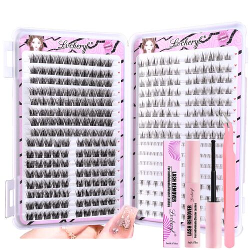 Lvcheryl Coffret De Faux Cils 1-326 Avec Pince Et Dissolvant De Colle 