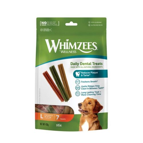 Whimzees Bâtonnets L, 7 Pièces ¿ Taille L, Friandises Pour Chiens De Grande Taille, Naturelles & Sans Céréale, Végétariennes, Sans Sucre Ajouté