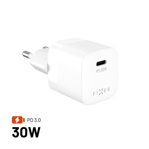 FIXED Chargeur mini USB-C 30W, Blanc