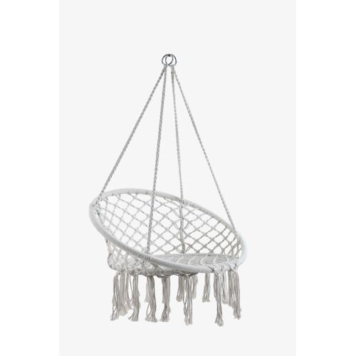 Chaise Hamac Suspendue Avec Base Et Dossier En Corde Tressée - Beige