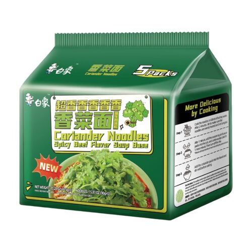 Bai Xiang Nouilles À La Coriandre Avec Soupe De B?uf Épicée -115 G X 5 Portions