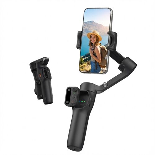 Hohem Stabilisateur portable et pliable de smartphone 3 axes avec télécommande détachable et batterie 11 h - Noir