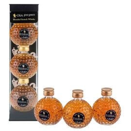 Clubhouse - Coffret 3 Minis Balles De Golf O.S.A - Blended Whisky Écossais - 40% Alcool - Origine : Écosse - Notes Fruitées & Poivrées - A Servir Sur Glace Ou En Cocktail - Coffret De 4x5 Cl