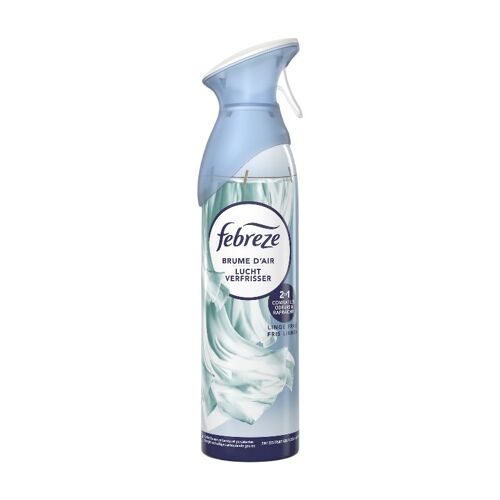 Febreze Spray Désodorisant 185ml, 2en1, Parfum Linge Frais, Combat Efficacement Les Odeurs, Laisse Un Parfum Frais