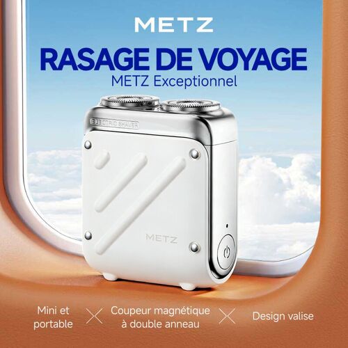 Rasoir Électrique Metz Traveler Pour Homme, Mini Et Portable, Totalement Étanche, Cadeau Parfait De La Qixi-Saint-Valentin Pour Petit Ami, Mari Et Père