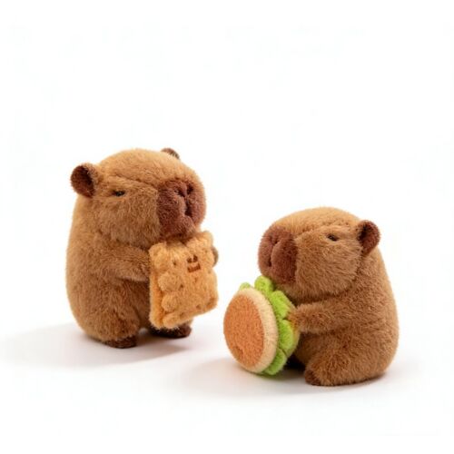 Pendentif porte-clés en peluche capybara 12 cm (Modèle aléatoire)