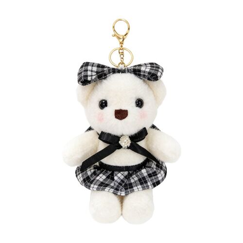 Porte-clés en peluche ours blanc 17 cm