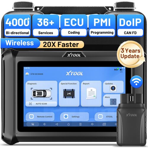Xtool D7w Outil De Diagnostic Bidirectionnel Obd2 Version Sans Fil 2026 Du D7/D7s/D7bt Avec Diagnostic De Tous Les Systèmes, Pmi, Codage De L¿Ecu, 39+ Remises À Zéro, Mises À Jour Gratuites Pendant 3 Ans Et Can Fd/Doip