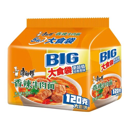 Master Kong Nouilles Instantanées Saveur B?uf Épicé 144 G × 5 (Lot De 5 Paquets)