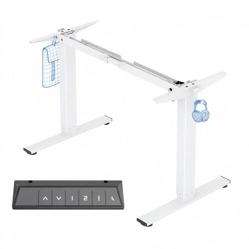FlexiSpot Châssis de bureau réglable en hauteur avec 2 crochets, fonction mémoire de hauteur et indicateur de hauteur LED, pieds de bureau réglables en hauteur électriques (Noir)