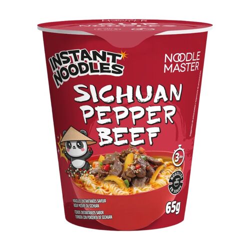 Noodle Master Nouilles Instantanées Saveur B?uf Au Poivre Du Sichuan - 65 G