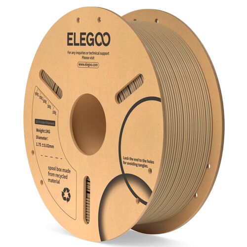 Elegoo Filament PLA - Bobine en papier couleur bois - 1 kg
