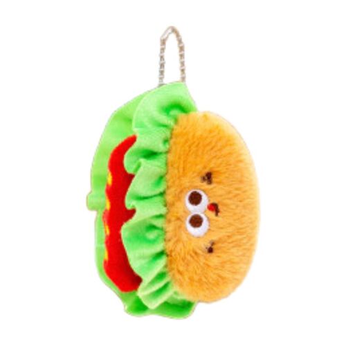 Porte-clés en peluche mignon en forme de hot-dog 8 cm