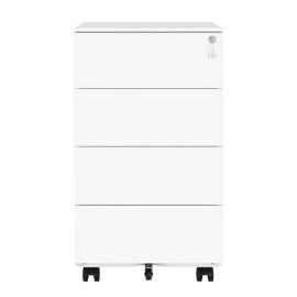 Ochama x SONGMICS Caisson mobile en métal verrouillable avec 4 tiroirs blanc - 45,1 x 39 x 69,3 cm