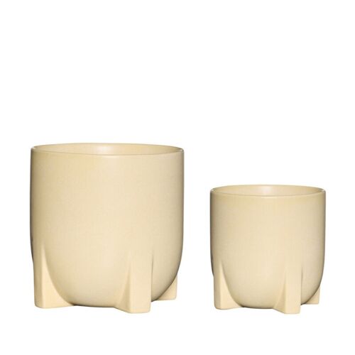 Hübsch Lot De 2 Pots De Fleurs - Jaune
