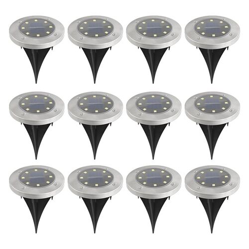 Vivreal Lot De 12 Lumières Led Solaires De Jardin Pour Chemin