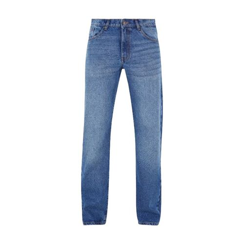 Urban Classics Heavy Ounce Jean Coupe Droite Bleu Moyen Chiné - Taille 33