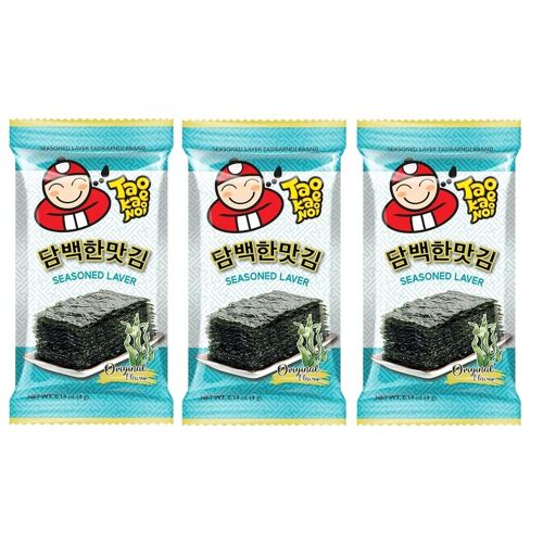 Taokaenoi Algues Nori Assaisonnée Saveur Originale - 3 X 4 G