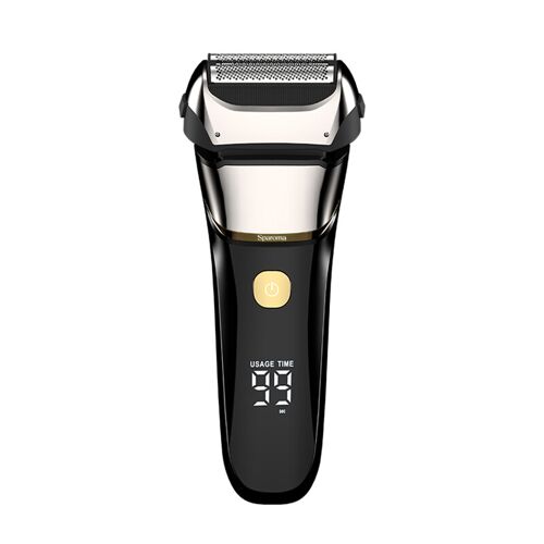 Sparoma Rasoir Électrique pour Hommes ¿ Lames Doubles Flottantes, Affichage Numérique, Rasage à Sec & Humide, Recharge Type-C, Moteur Intelligent, Étanchéité IPX6, FK-608