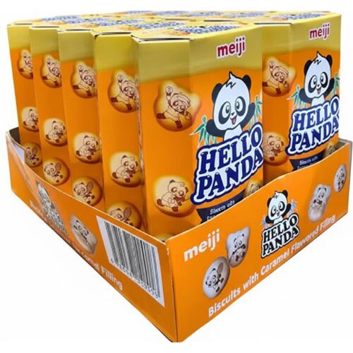 Hello Panda Biscuits Fourrés Au Caramel, 10 Paquets De 50 G