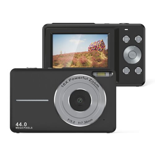 Songdian Appareil photo caméra 4K 64MP Zoom 16X - Noir