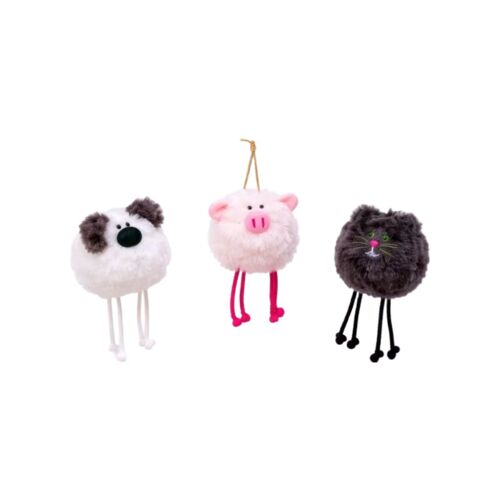Porte-clés en peluche à longs poils 10 cm (Modèle aléatoire)