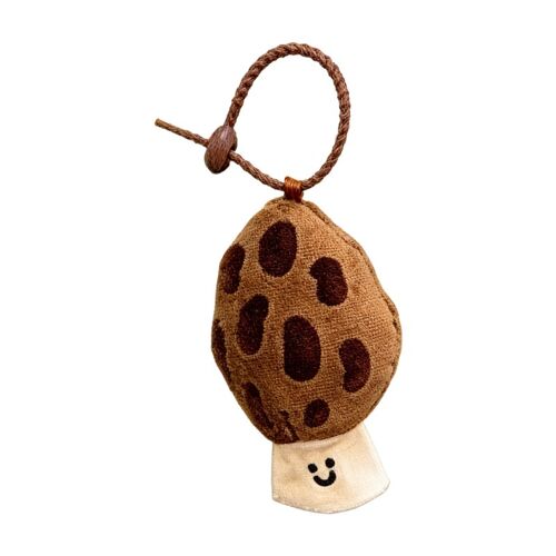 Porte-clés en peluche en forme de champignon morel 11 cm