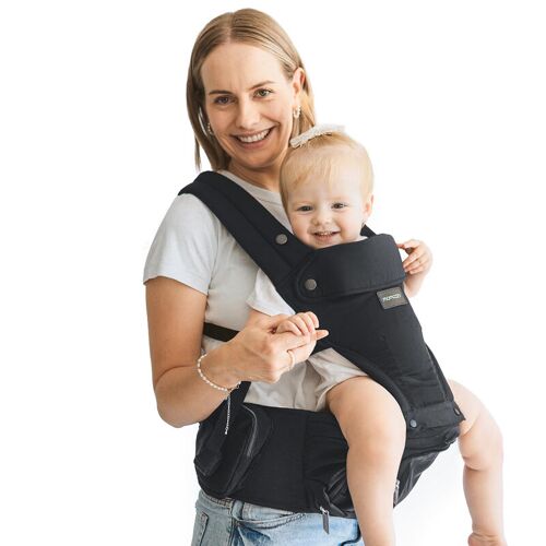 Momcozy Hc002 Air Porte-Bébé Et Siège De Hanche 2-En-1 - Noir