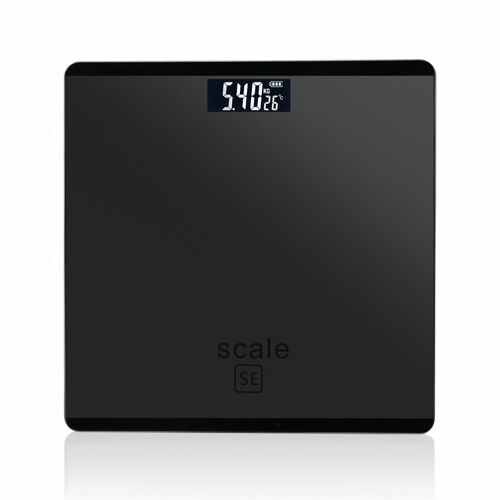 Sparoma Ad-26 Pèse-Personne Électronique Avec Capacité De 180 Kg, Haute Précision De 0,05 Kg, Verre Trempé De 4 Mm Et Écran Lcd, Gris-Noir - Alimenté Par 2 Piles Aaa (Piles Non Incluses)