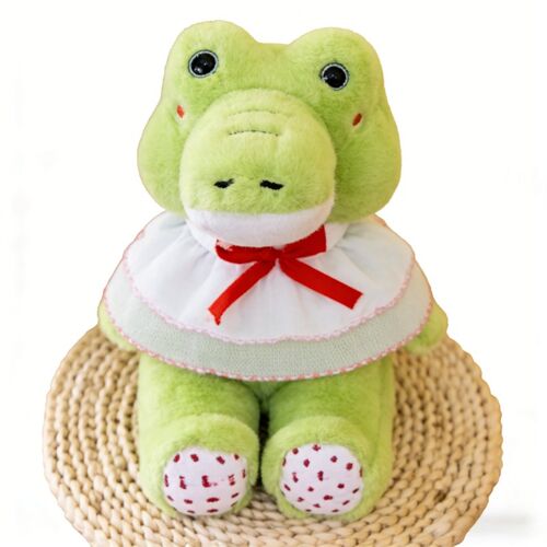 Peluche Le petit crocodile avec écharpe carrée 21 cm
