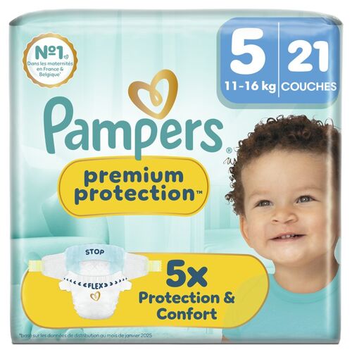 Pampers Premium Protection, Taille 5, 22 Couches