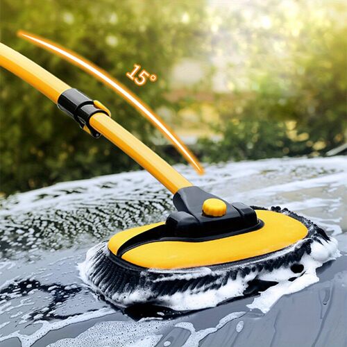 Eafc 2 Pièces Brosse De Nettoyage Pour Voiture Brosse De Lavage Pour Voiture Manche Télescopique Long Balai De Nettoyage Balai En Chenille Accessoires Automobiles Microfibre Longueur Réglable Brosse De Nettoyage Pour Voiture