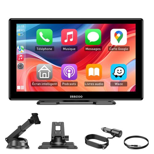 Essgoo Écran Sans Fil Carplay & Android Auto, Hd 9 Pouces, Plug¿And¿Play
