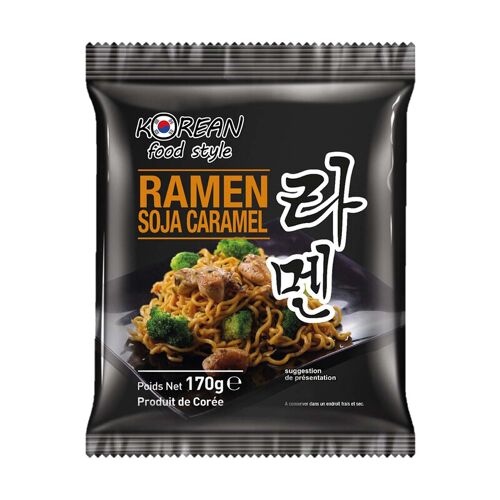 Korean Food Style Nouilles Ramen Saveur Caramel Au Soja - 170 G
