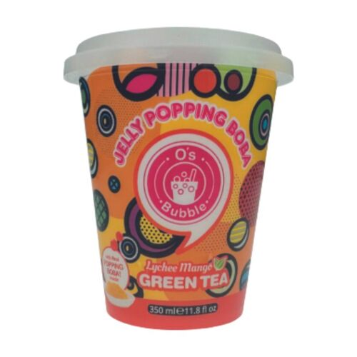 O's Bubble Bubble Tea Aux Perles Éclatantes Saveur Litchi Et Mangue - 350 Ml