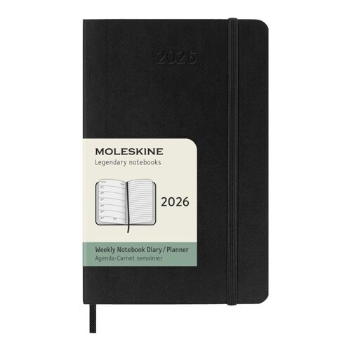Moleskine Semainier Agenda 12 Mois Format Poche Noir Souple