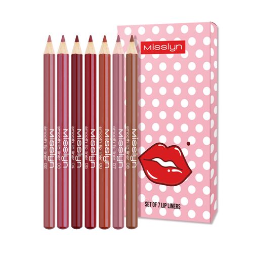 Misslyn Love Yourself Coffret De 7 Crayons À Lèvres Mats Longue Tenue Avec Taille-Crayon Intégré