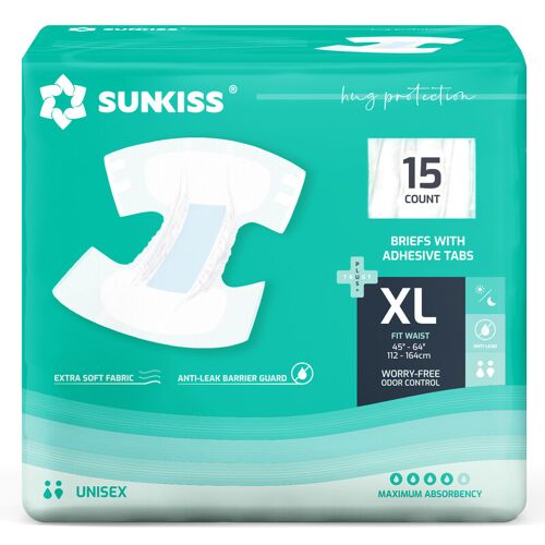 Sunkiss Trustplus Lot De 15 Couches Unisexe Jetables Et Absorbantes Pour Adultes - Taille Xl 