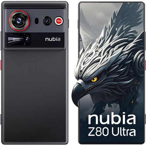 nubia Z80 Ultra 5G Smartphone Android Snapdragon 8 Elite Gen 5 avec écran AMOLED 6,8", 16 + 512 Go, 144 Hz - Noir