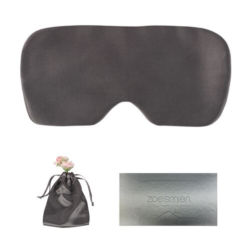 Masque De Sommeil Zoesmien Zsm2320, Masque Pour Les Yeux Ultra-Fin Bloquant La Lumière, Matériau En Soie De Mûrier Et Fibre De Polyester, Bande Élastique Réglable, Gris, Pour Une Utilisation À Domicile Pour Le Sommeil