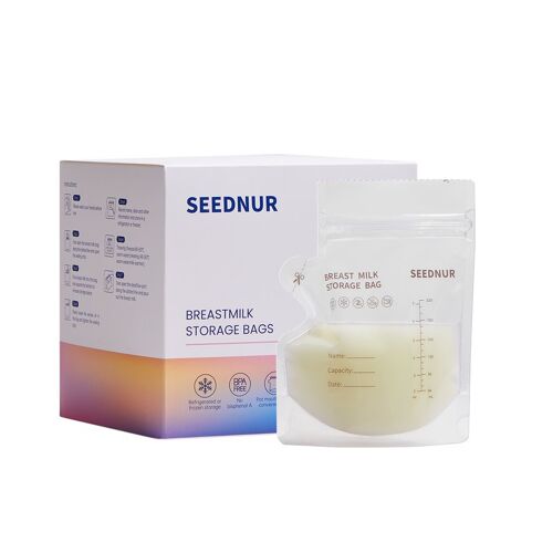 Sac De Conservation Du Lait Maternel Thermosensible Seednur De 120 Pièces, Sac De Conservation Du Lait Maternel Congelé De 220 Ml (Avec Bec Verseur)