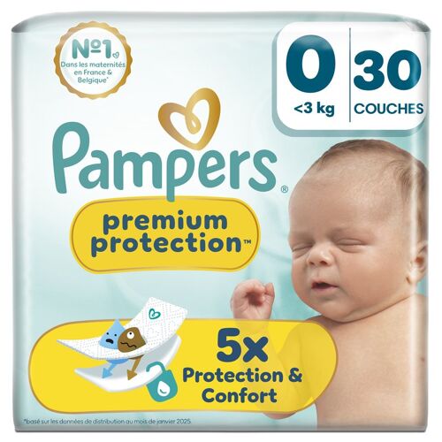 Pampers Premium Protection Couches Taille 0 - 22 Pièces