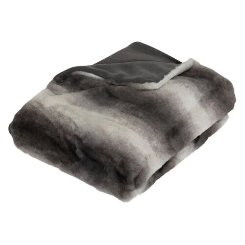 Atmosphera Grizzli Plaid En Fausse Fourrure Gris - 120 X 160 Cm