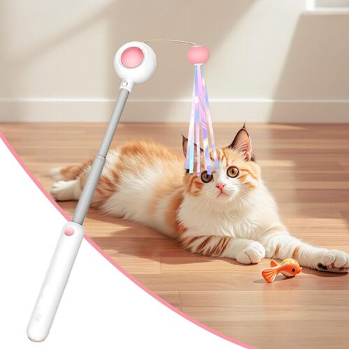 Petgravity Canne À Pêche Rétractable Pour Chat - Rose