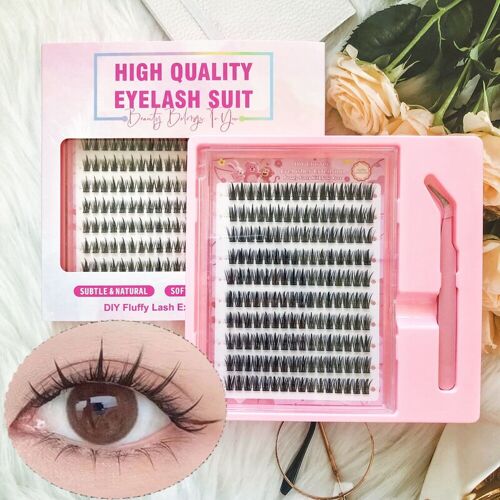 Meomagic - Kit De Faux-Cils Prédécollés Avec Pinces À Épiler - 10 Lignes - F13 