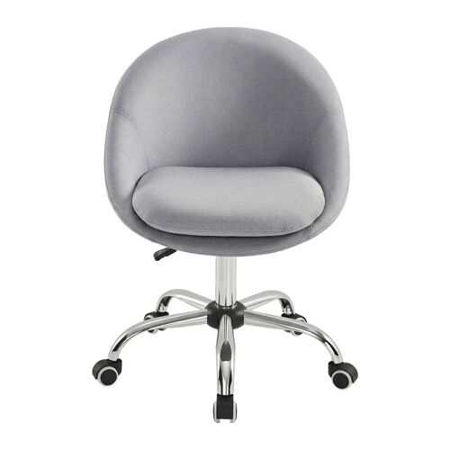 Ochama x SONGMICS Chaise de bureau rembourrée en coton et lin à hauteur réglable - Gris